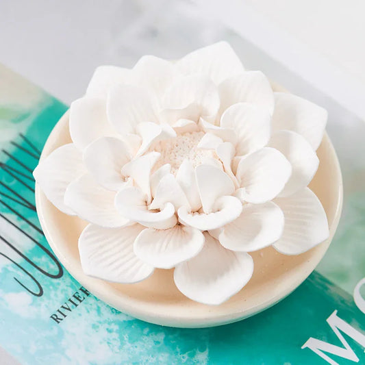 Lotus & Rose Porcelain Aroma Plate — Silent Diffuser - Y.S Alley