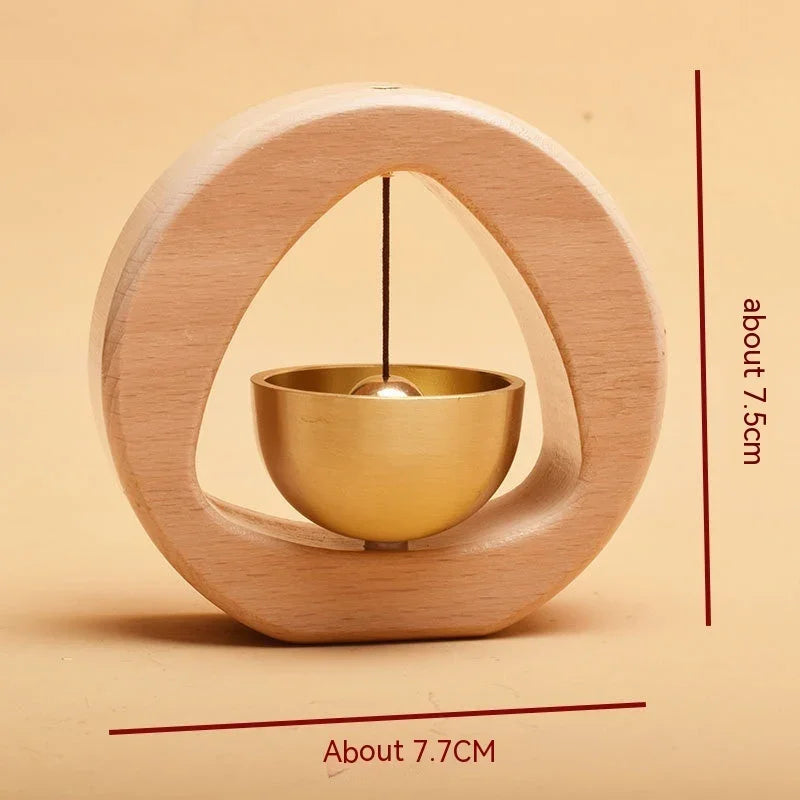 Minimalist Wood-Brass Door Bell — 6 Sculptural Shapes, Beech or Walnut - Y.S Alley