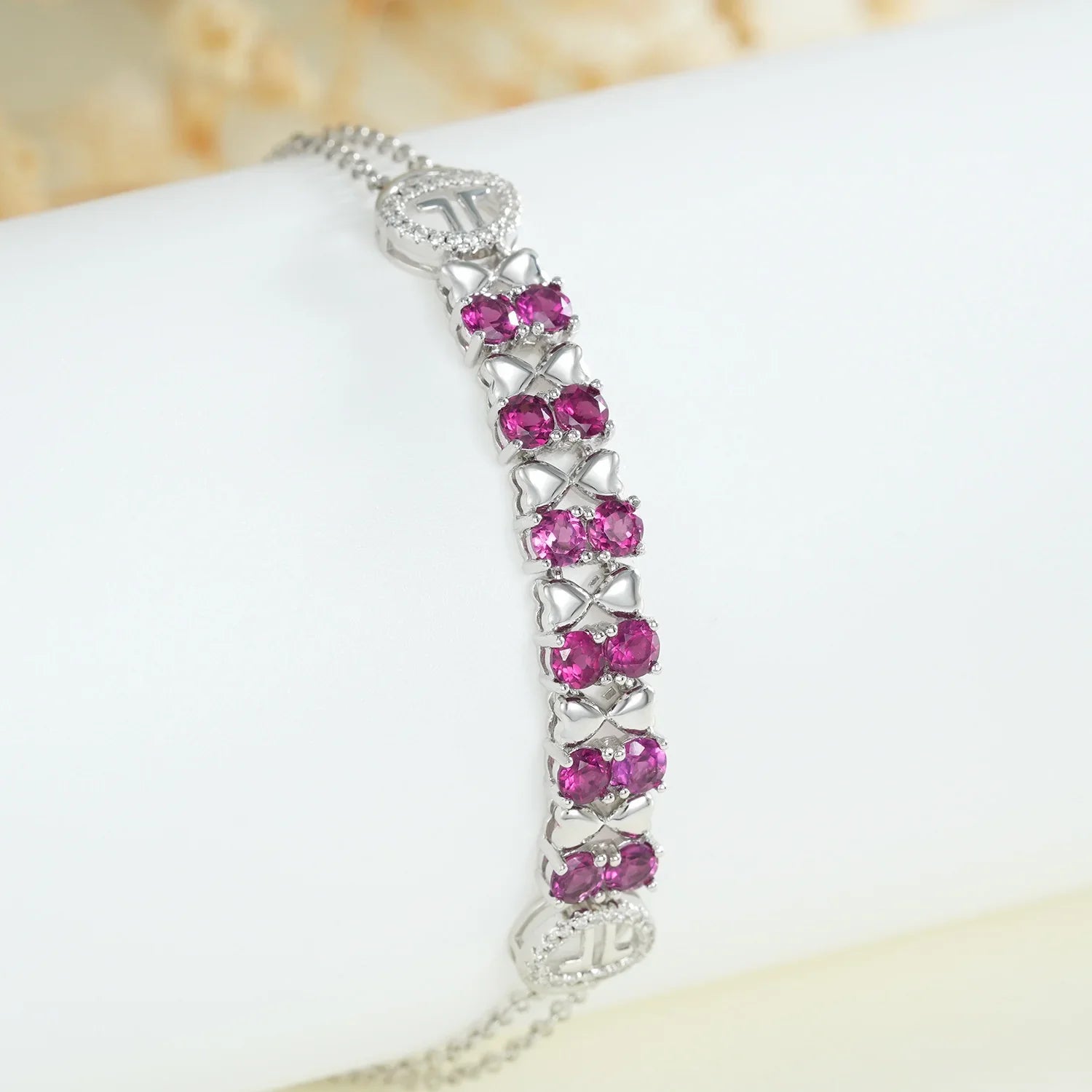 925 Purple Garnet Tennis Bracelet Sterling Silver - Y.S Alley