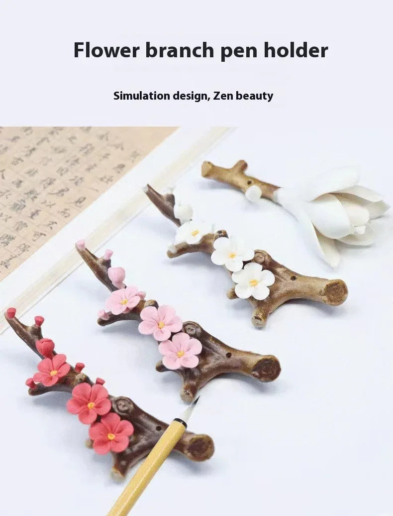 Plum Blossom Ceramic Incense Holder | Pink, Red and White