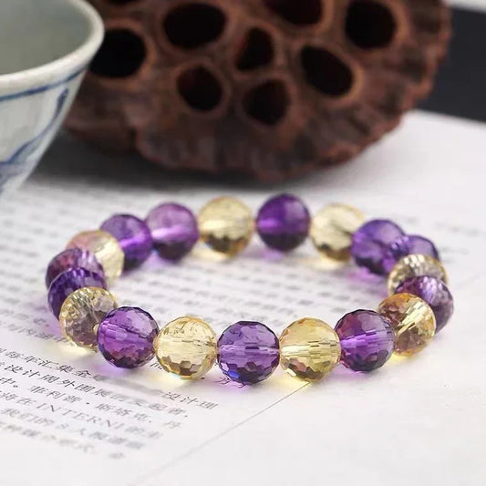128-Facet Crystal Bracelet | Amethyst · Ametrine · Citrine (Unisex) - Y.S Alley