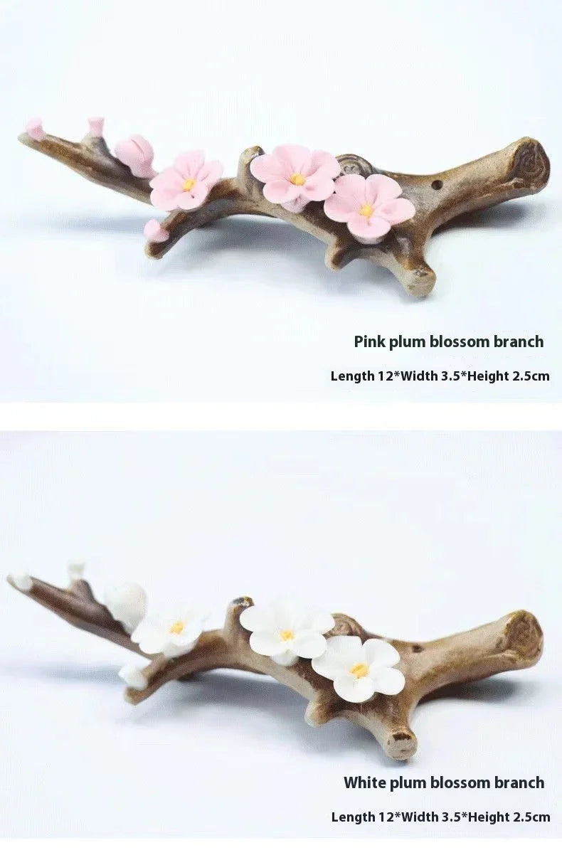 Plum Blossom Ceramic Incense Holder | Pink, Red and White