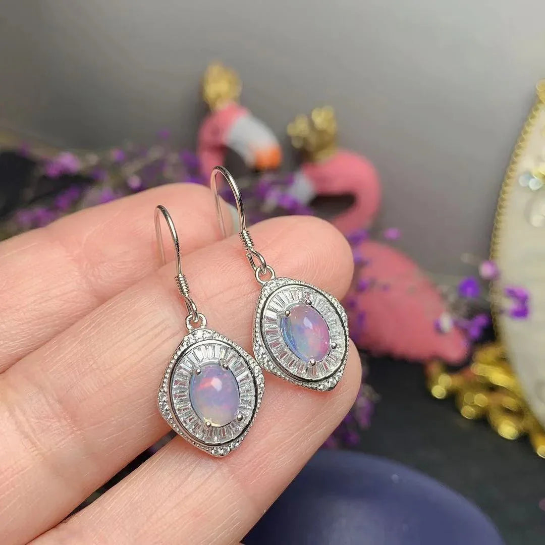 Opal Radiance 3-Piece Jewelry Set - 925 Sterling Silver Necklace, Earrings & Ring - Y.S Alley