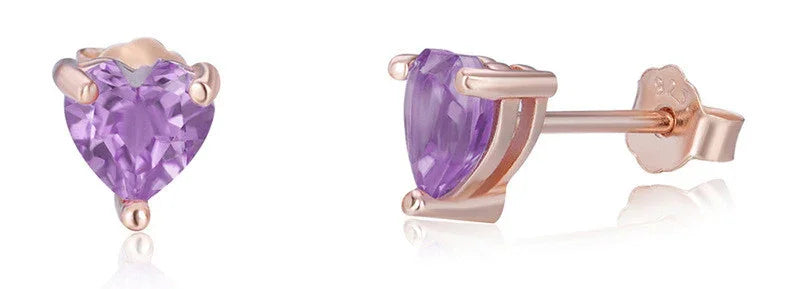 Petite Gemstone Stud Earrings 925 Sterling Silver - Y.S Alley