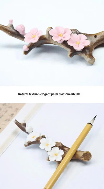 Plum Blossom Ceramic Incense Holder | Pink, Red and White