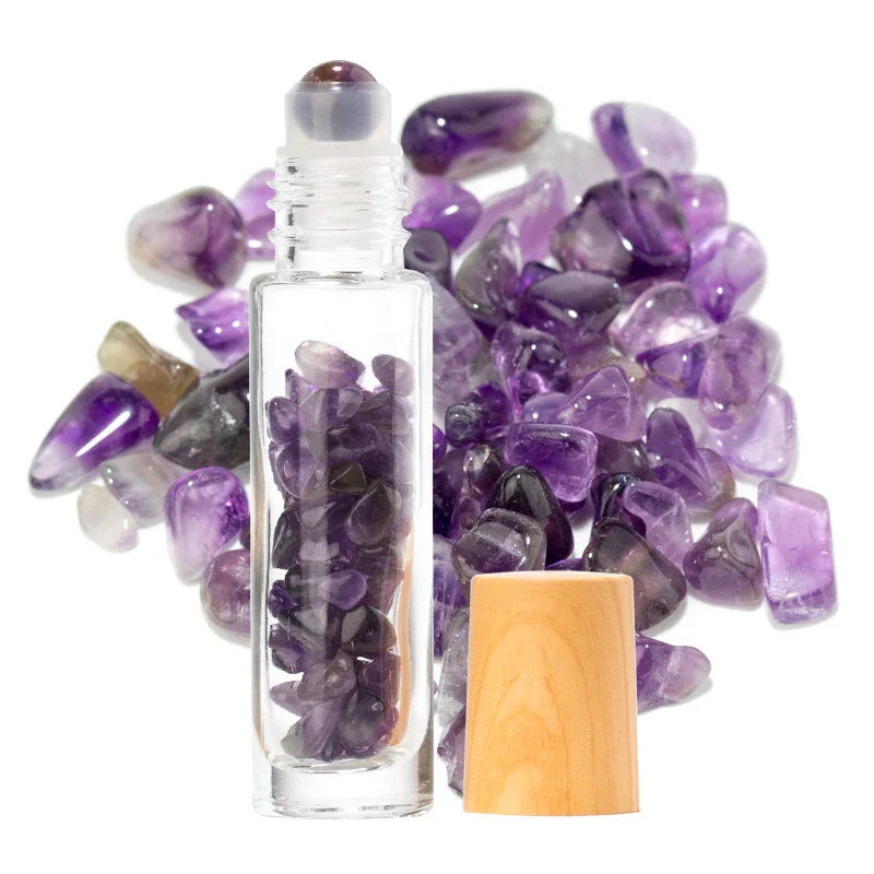 Natural Gemstone Crystal Essential‑Oil Roll‑On Bottles — Gemstone Roller Balls - Y.S Alley