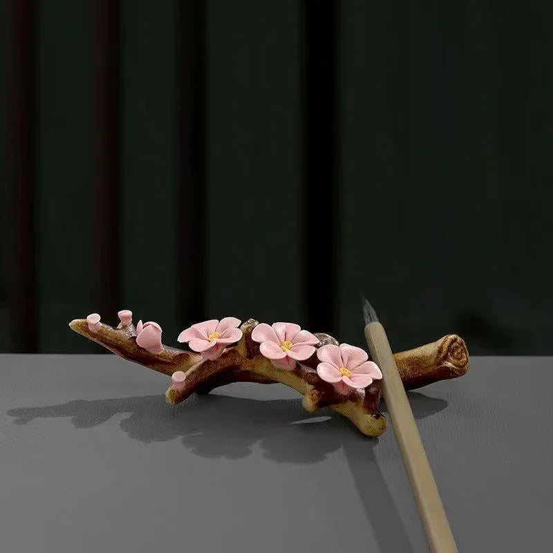 Plum Blossom Ceramic Incense Holder — Pink, Red and White - Y.S Alley