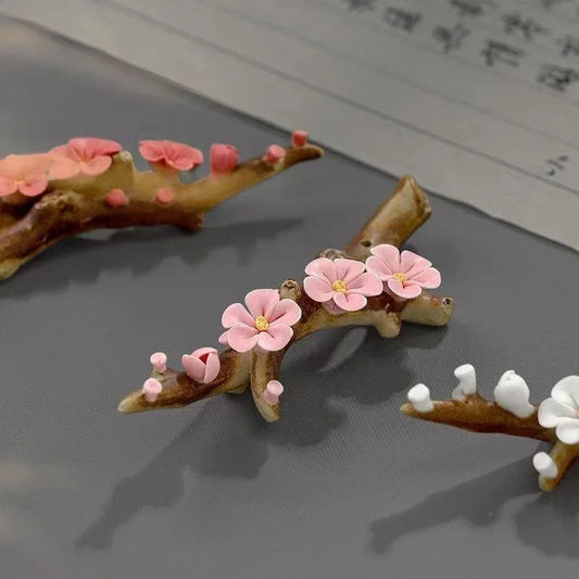 Plum Blossom Ceramic Incense Holder — Pink, Red and White - Y.S Alley