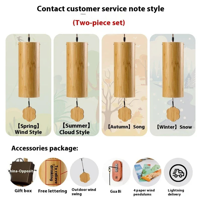 Four-Seasons Bamboo Chime — 8-Tone Hand-Tuned Cylinders - Y.S Alley