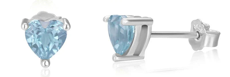 Petite Gemstone Stud Earrings 925 Sterling Silver - Y.S Alley