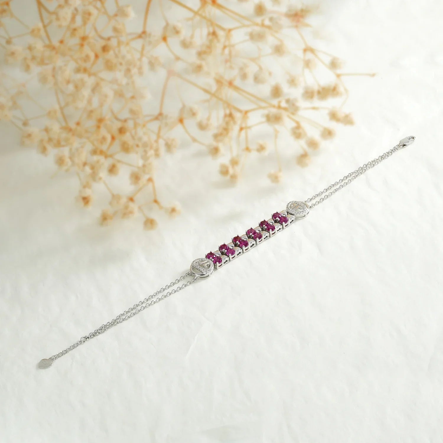 925 Purple Garnet Tennis Bracelet Sterling Silver - Y.S Alley