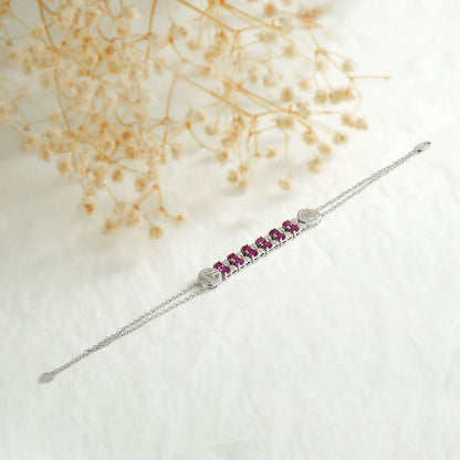 925 Purple Garnet Tennis Bracelet Sterling Silver - Y.S Alley