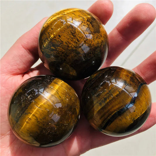 Large Tiger-Eye Crystal Sphere — Polished Gemstone (2 Size Ranges) - Y.S Alley