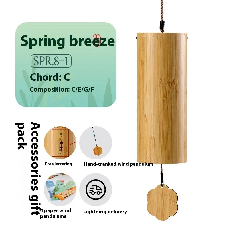 Four-Seasons Bamboo Chime — 8-Tone Hand-Tuned Cylinders - Y.S Alley